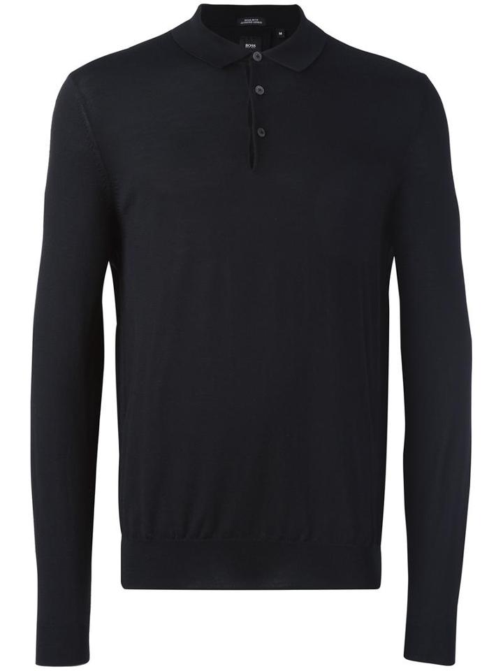 Boss Hugo Boss 'bertone' Polo Shirt, Men's, Size: Xl, Black, Virgin Wool