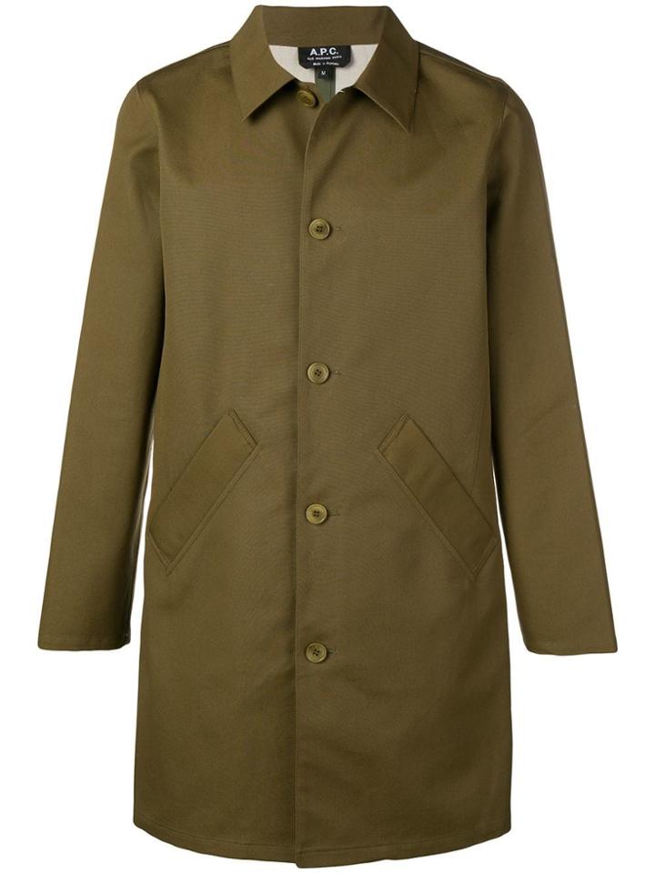 A.p.c. Classic Raincoat - Green