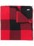 Woolrich Chunky Check Print Scarf - Red