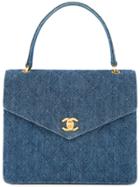 Chanel Vintage Denim Turn-lock Handbag - Blue