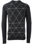 Raf Simons X Fred Perry Diamond Print Jumper, Men's, Size: 40, Grey, Wool
