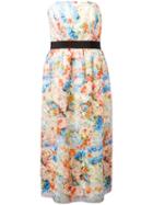 Si-jay - Floral Print Strapless Dress - Women - Polyester - 42, Women's, Polyester