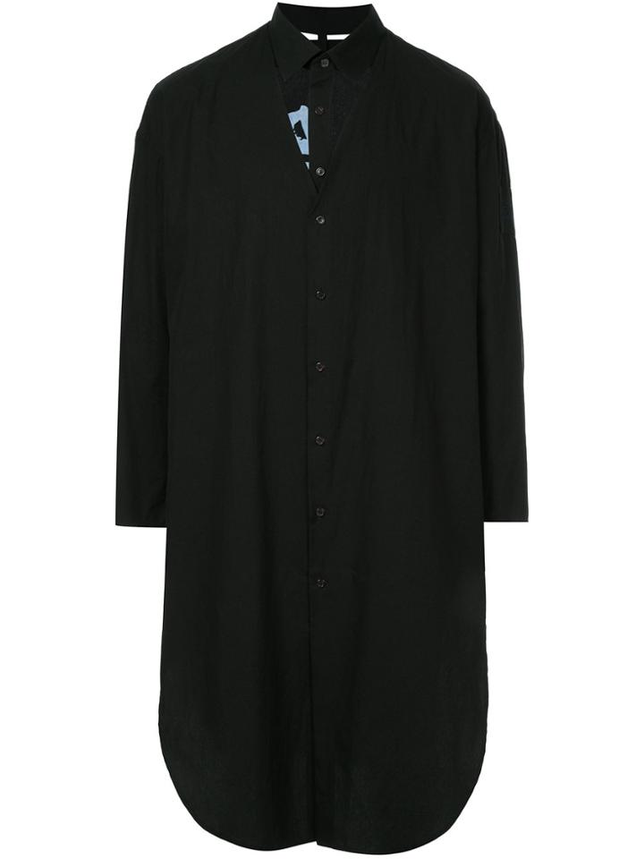 Yohji Yamamoto Cut-out Detail Baggy Shirt - Black