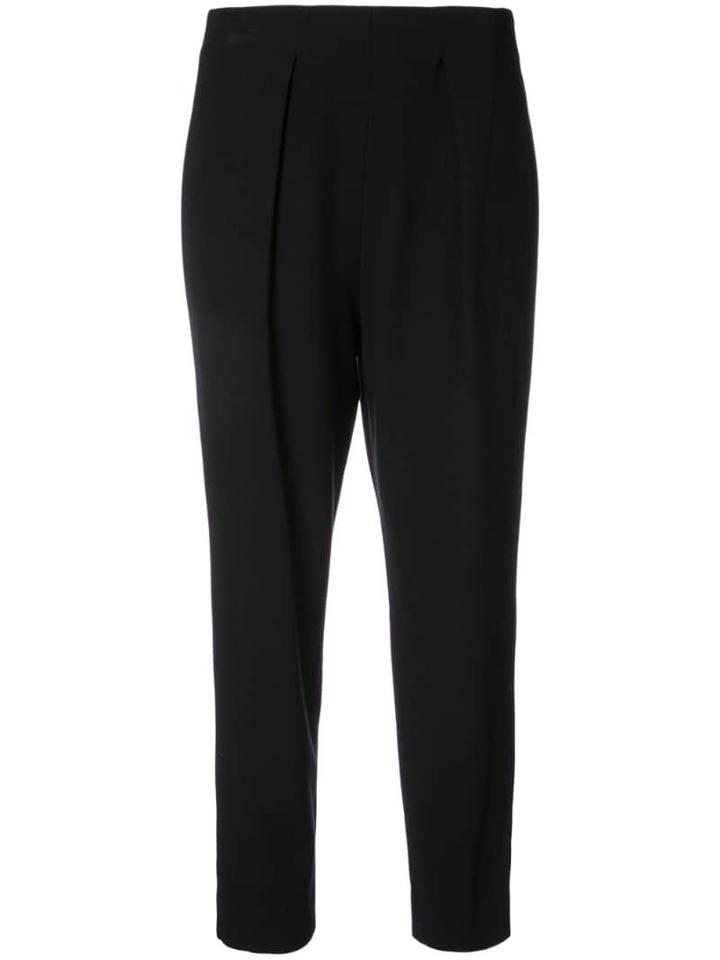 Josie Natori Tapered Cropped Trousers - Black