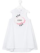 Fendi Kids Cloud Print Dress, Girl's, Size: 6 Yrs, White