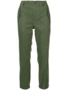 Vince Plain Cropped Trousers - Green