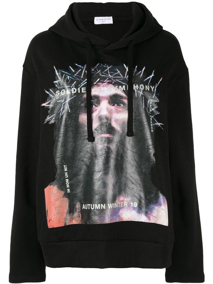 Ih Nom Uh Nit Jesus Print Hoodie - Black