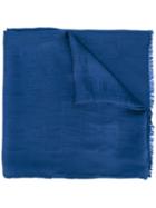 Fendi Logo Scarf, Women's, Blue, Silk