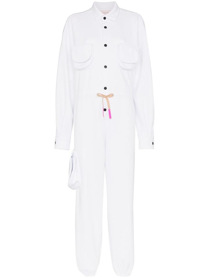 Natasha Zinko Long-sleeve Jersey Jumpsuit - White
