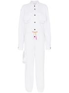 Natasha Zinko Long-sleeve Jersey Jumpsuit - White