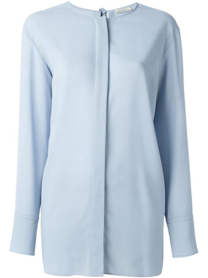 Nina Ricci Concealed Buttons Shirt, Women's, Size: 40, Blue, Wool