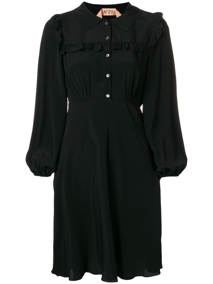 No21 Ruffle Trim Dress - Black