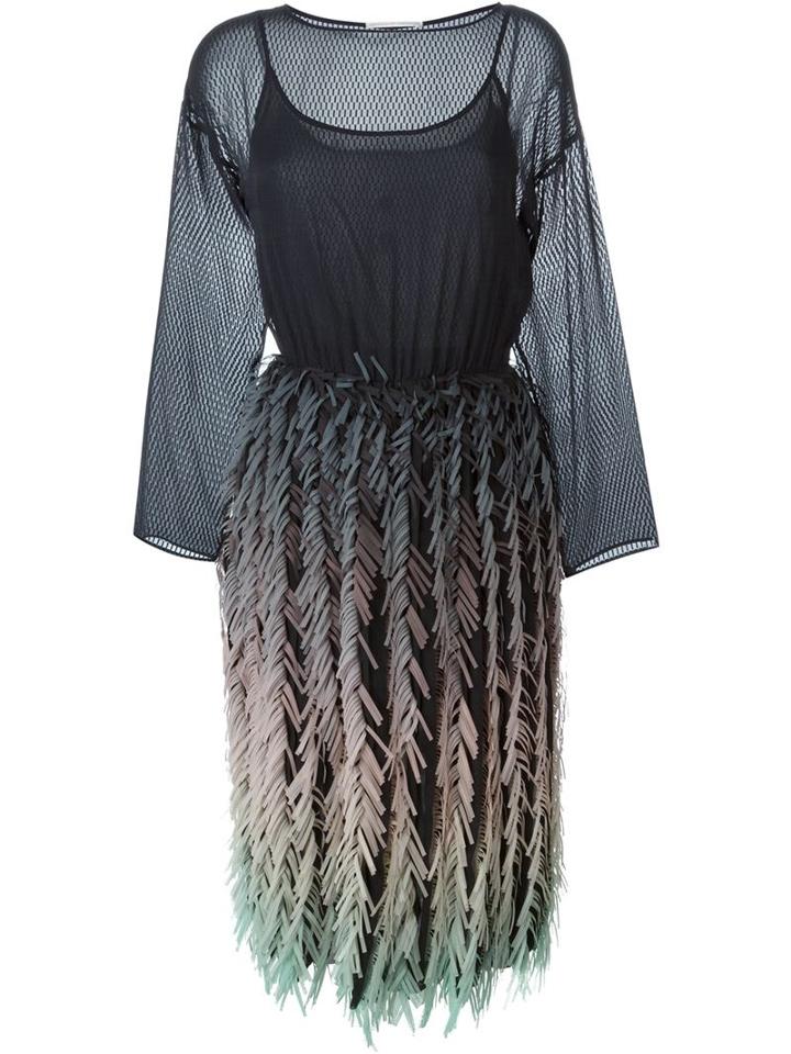Marco De Vincenzo Fringe Skirt Dress