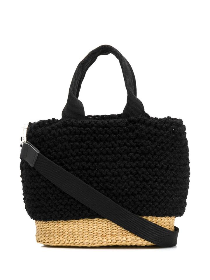 Muun Bonnie Woven Bucket Bag - Black