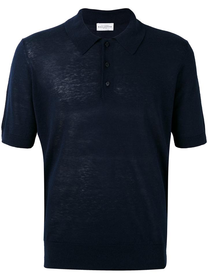 Ballantyne - Knitted Polo Shirt - Men - Silk/linen/flax - 54, Blue, Silk/linen/flax