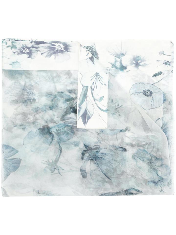 Faliero Sarti Floral Print Scarf - Blue
