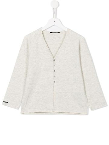 Album Di Famiglia Kids V-neck Cardigan, Boy's, Size: 6 Yrs, Nude/neutrals