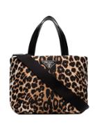 Prada Small Leopard-print Shopping Tote - Black
