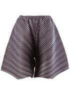 Pleats Please By Issey Miyake Diagonal Pleat Shorts - Grey