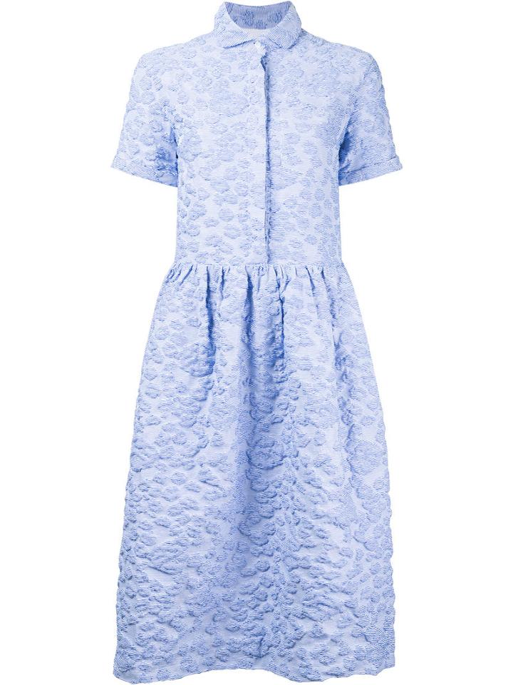 Shrimps - Henry Flared Dress - Women - Cotton/acrylic/polyamide/polyester - 6, Blue, Cotton/acrylic/polyamide/polyester