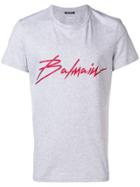 Balmain Metallic Logo T-shirt - Grey