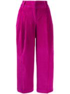 Pt01 Velvet Corded Cropped Trousers - Pink
