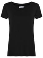 Lygia & Nanny V-neck T-shirt, Women's, Size: 46, Black, Cotton/spandex/elastane