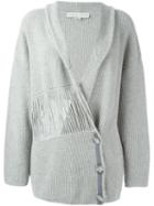 Stella Mccartney Frayed Panel Cardigan, Women's, Size: 42, Grey, Cashmere/wool