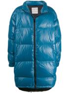 Paura Oversized Quilted Coat - Blue