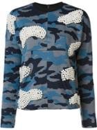 Maki Oh Pearl And Camouflage Sweatshirt, Women's, Size: Small, Blue, Polyester/spandex/elastane