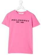 Philosophy Di Lorenzo Serafini Kids Logo Print T-shirt - Pink