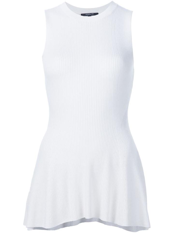 Derek Lam Knitted Peplum Blouse, Women's, Size: Small, White, Silk/cashmere