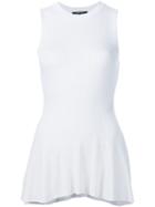 Derek Lam Knitted Peplum Blouse, Women's, Size: Small, White, Silk/cashmere