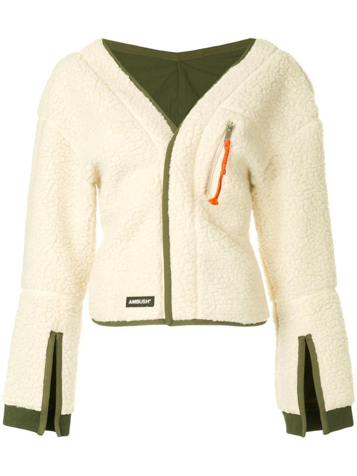 Ambush Fleece Cardigan - White
