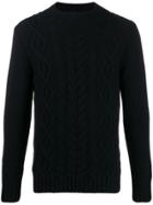 Tagliatore Cable Knit Jumper - Black