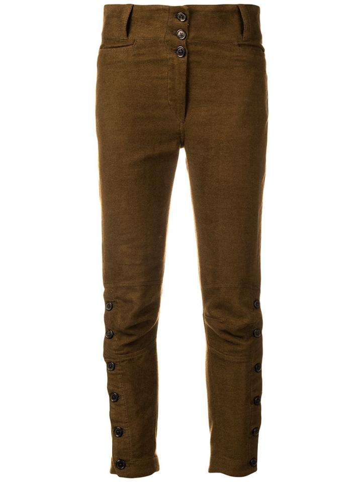 Ann Demeulemeester Skinny Cropped Trousers - Brown