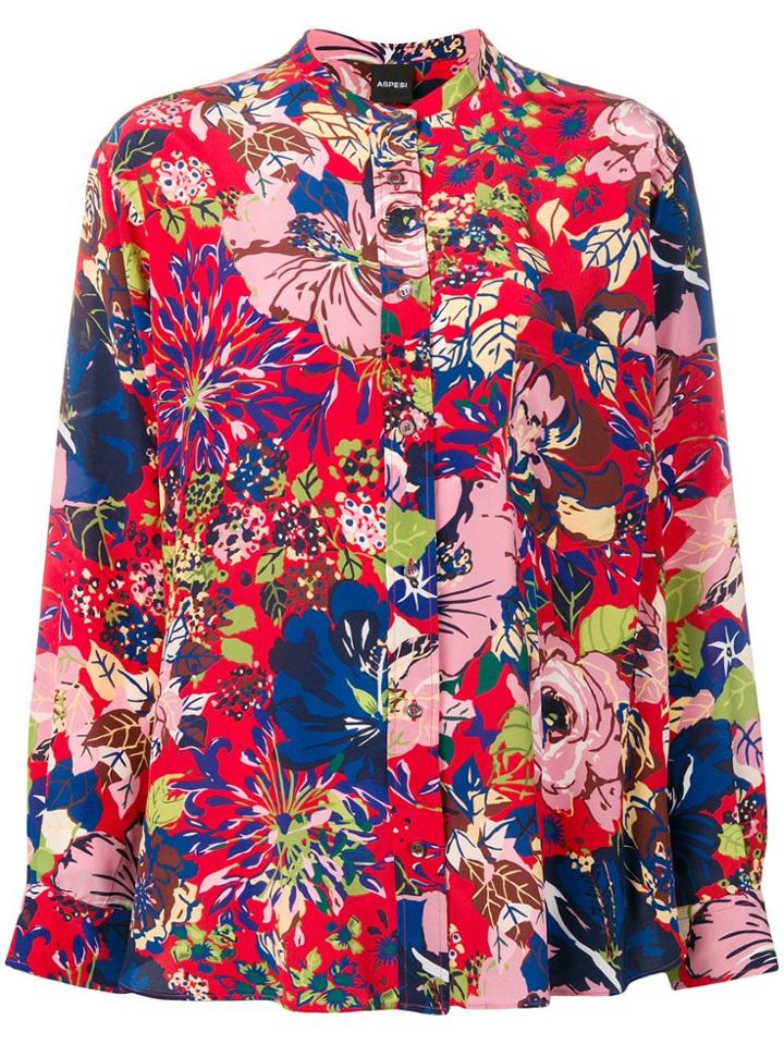 Aspesi Floral Printed Blouse - Red