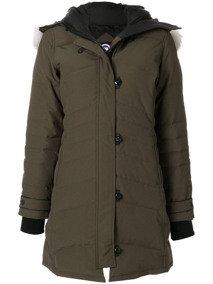 Canada Goose Fur-trim Padded Coat - Green