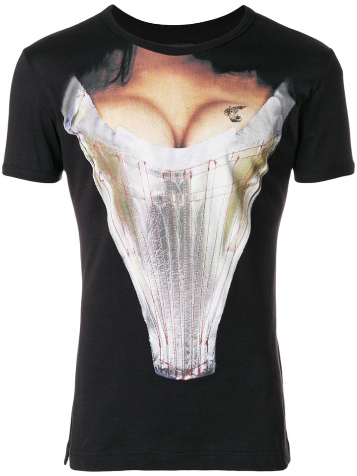 Vivienne Westwood Anglomania Bustier Print T-shirt - Black
