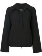Dkny - Mesh Inset Zipped Hoodie - Women - Polyester/spandex/elastane - M, Black, Polyester/spandex/elastane