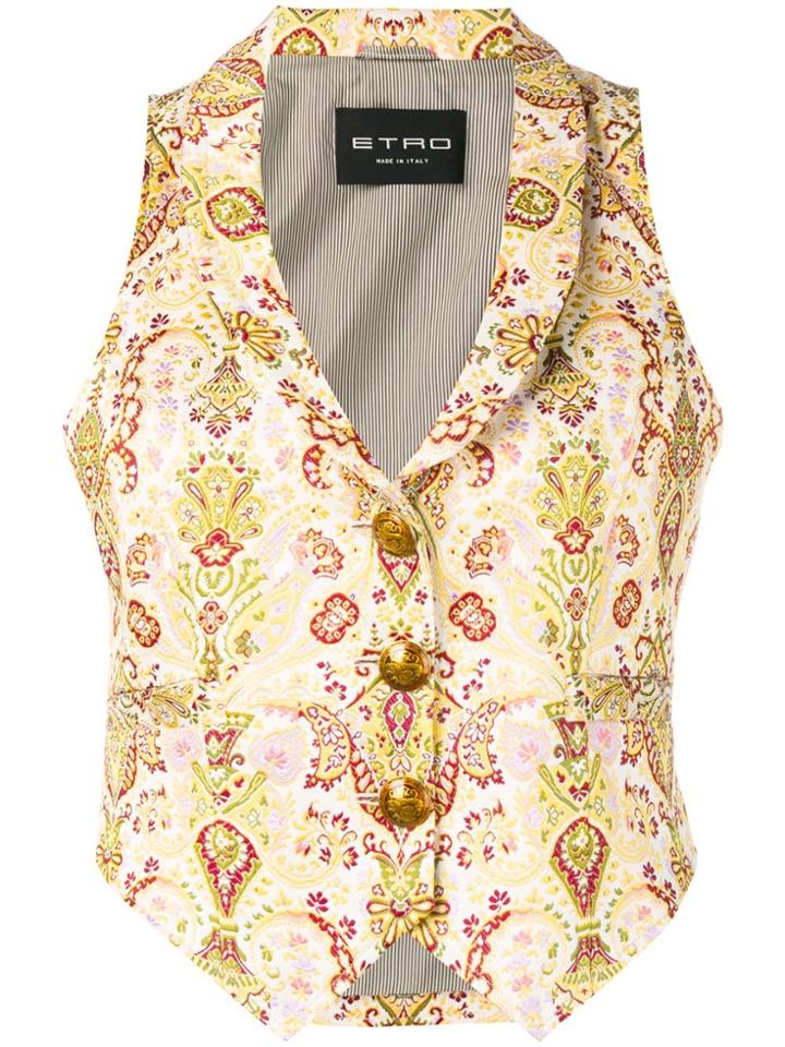 Etro Floral Jacquard Waistcoat - Yellow