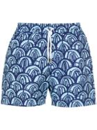 Frescobol Carioca Arch Print Swim Shorts - Blue