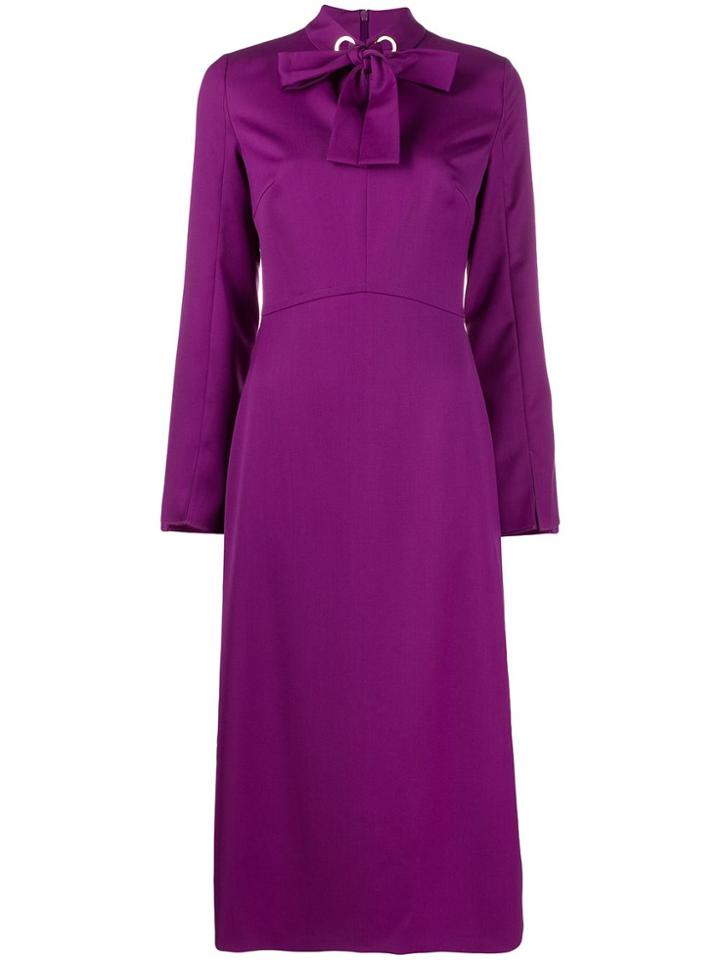 Escada Bow Neckline Dress - Purple