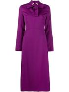 Escada Bow Neckline Dress - Purple