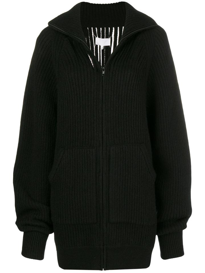 Maison Margiela Ribbed Short Cardi-coat - Black