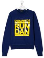 Dsquared2 Kids Teen Printed 'run Dan' Sweatshirt - Blue