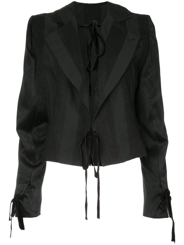 Ann Demeulemeester Carlyle Ribbon Detail Jacket - Black