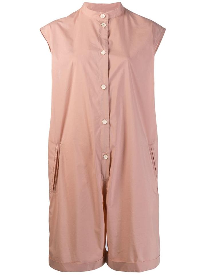 Mm6 Maison Margiela Loose Button-up Playsuit - Pink