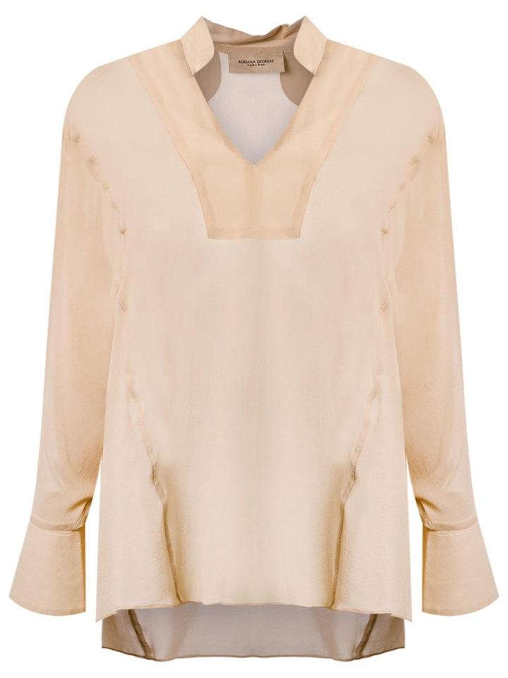 Adriana Degreas V Neck Shirt - Nude & Neutrals