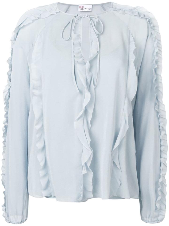 Red Valentino Ruffled Trim Blouse - Blue